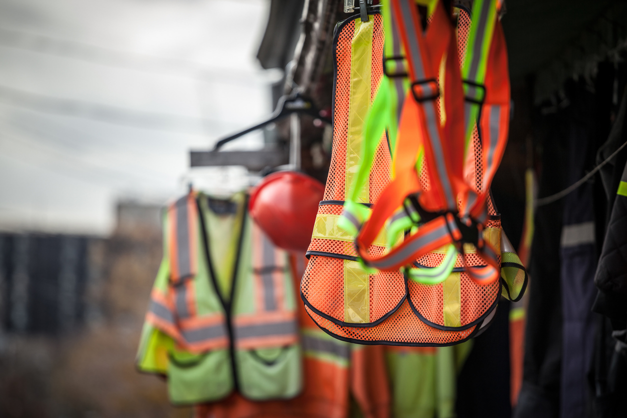 Personal protective equipment ready for a job site